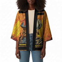 Marcus Garvey Kimono Yellow African Pattern Design Pan African Flag Civil Rights Movement Tribute - Wonder Print Shop