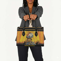 Marcus Garvey Leather Bag Yellow African Pattern Design Pan African Flag Civil Rights Movement Tribute - Wonder Print Shop