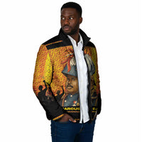 Marcus Garvey Padded Jacket Yellow African Pattern Design Pan African Flag Civil Rights Movement Tribute - Wonder Print Shop