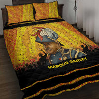 Marcus Garvey Quilt Bed Set Yellow African Pattern Design Pan African Flag Civil Rights Movement Tribute - Wonder Print Shop