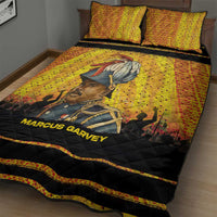 Marcus Garvey Quilt Bed Set Yellow African Pattern Design Pan African Flag Civil Rights Movement Tribute - Wonder Print Shop