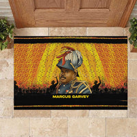 Marcus Garvey Rubber Doormat Yellow African Pattern Design Pan African Flag Civil Rights Movement Tribute - Wonder Print Shop