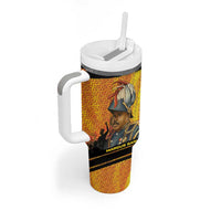Marcus Garvey Tumbler With Handle Yellow African Pattern Design Pan African Flag Civil Rights Movement Tribute - Wonder Print Shop