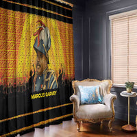 Marcus Garvey Window Curtain Yellow African Pattern Design Pan African Flag Civil Rights Movement Tribute - Wonder Print Shop