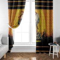 Marcus Garvey Window Curtain Yellow African Pattern Design Pan African Flag Civil Rights Movement Tribute - Wonder Print Shop