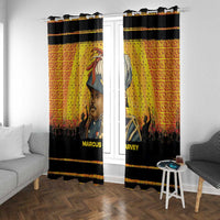Marcus Garvey Window Curtain Yellow African Pattern Design Pan African Flag Civil Rights Movement Tribute - Wonder Print Shop