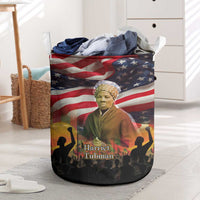 Harriet Tubman Laundry Basket American Flag Background Underground Railroad Quote Powerful Civil Rights - Wonder Print Shop