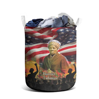 Harriet Tubman Laundry Basket American Flag Background Underground Railroad Quote Powerful Civil Rights - Wonder Print Shop