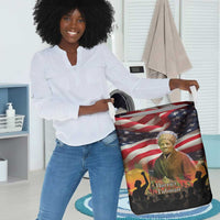 Harriet Tubman Laundry Basket American Flag Background Underground Railroad Quote Powerful Civil Rights - Wonder Print Shop