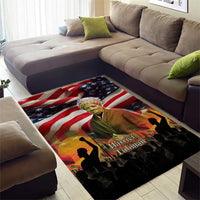 Harriet Tubman Area Rug American Flag Background Underground Railroad Quote Powerful Civil Rights - Wonder Print Shop