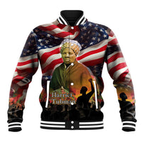 Harriet Tubman Baseball Jacket American Flag Background Underground Railroad Quote Powerful Civil Rights - Wonder Print Shop