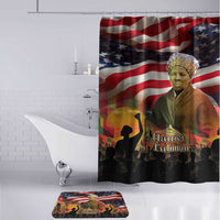 Harriet Tubman Bathroom Set American Flag Background Underground Railroad Quote Powerful Civil Rights - Wonder Print Shop
