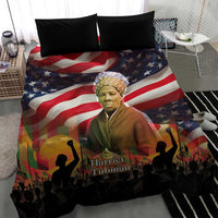 Harriet Tubman Bedding Set American Flag Background Underground Railroad Quote Powerful Civil Rights - Wonder Print Shop