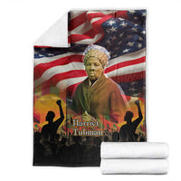 Harriet Tubman Blanket American Flag Background Underground Railroad Quote Powerful Civil Rights - Wonder Print Shop
