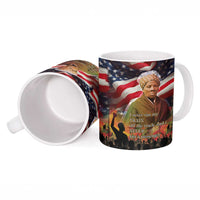 Harriet Tubman Ceramic Mug American Flag Background Underground Railroad Quote Powerful Civil Rights - Wonder Print Shop