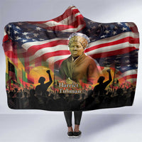 Harriet Tubman Hooded Blanket American Flag Background Underground Railroad Quote Powerful Civil Rights - Wonder Print Shop