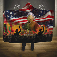 Harriet Tubman Hooded Blanket American Flag Background Underground Railroad Quote Powerful Civil Rights - Wonder Print Shop