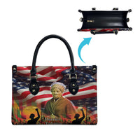Harriet Tubman Leather Bag American Flag Background Underground Railroad Quote Powerful Civil Rights - Wonder Print Shop