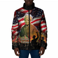 Harriet Tubman Padded Jacket American Flag Background Underground Railroad Quote Powerful Civil Rights - Wonder Print Shop