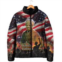 Harriet Tubman Padded Jacket American Flag Background Underground Railroad Quote Powerful Civil Rights - Wonder Print Shop