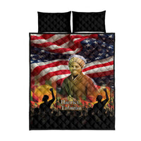 Harriet Tubman Quilt Bed Set American Flag Background Underground Railroad Quote Powerful Civil Rights - Wonder Print Shop