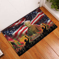 Harriet Tubman Rubber Doormat American Flag Background Underground Railroad Quote Powerful Civil Rights - Wonder Print Shop