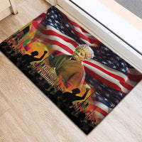 Harriet Tubman Rubber Doormat American Flag Background Underground Railroad Quote Powerful Civil Rights - Wonder Print Shop