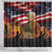 Harriet Tubman Shower Curtain American Flag Background Underground Railroad Quote Powerful Civil Rights - Wonder Print Shop