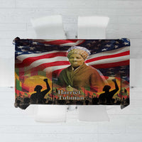 Harriet Tubman Tablecloth American Flag Background Underground Railroad Quote Powerful Civil Rights - Wonder Print Shop