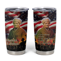 Harriet Tubman Tumbler Cup American Flag Background Underground Railroad Quote Powerful Civil Rights - Wonder Print Shop