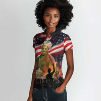 Harriet Tubman Women Polo Shirt American Flag Background Underground Railroad Quote Powerful Civil Rights TS04