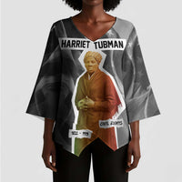 Harriet Tubman Kimono Sleeve Blouse American Flag Background Civil Rights Quote Keep Going Tribute Design - Wonder Print Shop