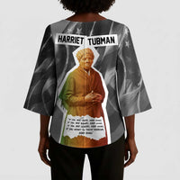 Harriet Tubman Kimono Sleeve Blouse American Flag Background Civil Rights Quote Keep Going Tribute Design - Wonder Print Shop