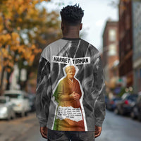 Harriet Tubman Long Sleeve Shirt American Flag Background Civil Rights Quote Keep Going Tribute Design - Wonder Print Shop