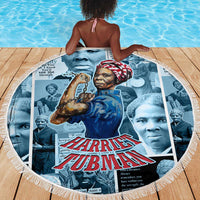 Harriet Tubman Beach Blanket Newspaper Collage Design We Out Quote Strong Woman Tribute Underground Railroad Legacy - Wonder Print Shop