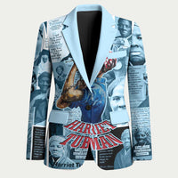 Harriet Tubman Blazer Newspaper Collage Design We Out Quote Strong Woman Tribute Underground Railroad Legacy - Wonder Print Shop