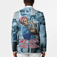 Harriet Tubman Blazer Newspaper Collage Design We Out Quote Strong Woman Tribute Underground Railroad Legacy - Wonder Print Shop