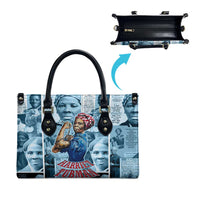 Harriet Tubman Leather Bag Newspaper Collage Design We Out Quote Strong Woman Tribute Underground Railroad Legacy - Wonder Print Shop