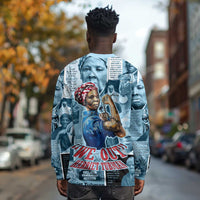 Harriet Tubman Long Sleeve Shirt Newspaper Collage Design We Out Quote Strong Woman Tribute Underground Railroad Legacy - Wonder Print Shop