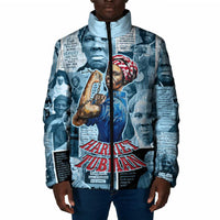 Harriet Tubman Padded Jacket Newspaper Collage Design We Out Quote Strong Woman Tribute Underground Railroad Legacy - Wonder Print Shop