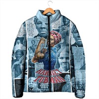 Harriet Tubman Padded Jacket Newspaper Collage Design We Out Quote Strong Woman Tribute Underground Railroad Legacy - Wonder Print Shop
