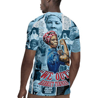 Harriet Tubman Rugby Jersey Newspaper Collage Design We Out Quote Strong Woman Tribute Underground Railroad Legacy TS04