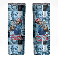 Harriet Tubman Skinny Tumbler Newspaper Collage Design We Out Quote Strong Woman Tribute Underground Railroad Legacy - Wonder Print Shop