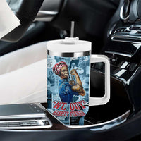 Harriet Tubman Tumbler With Handle Newspaper Collage Design We Out Quote Strong Woman Tribute Underground Railroad Legacy - Wonder Print Shop