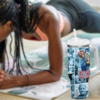 Harriet Tubman Tumbler With Handle Newspaper Collage Design We Out Quote Strong Woman Tribute Underground Railroad Legacy - Wonder Print Shop