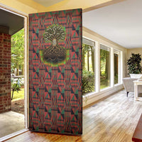 Black Heritage Tree Door Cover African Root Black History Kente Pattern
