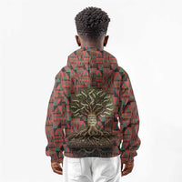 Black Heritage Tree Kid Hoodie African Root Black History Kente Pattern