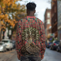 Black Heritage Tree Long Sleeve Shirt African Root Black History Kente Pattern