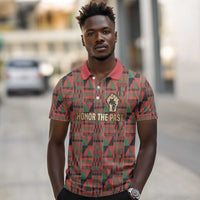 Black Heritage Tree Polo Shirt African Root Black History Kente Pattern