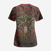 Black Heritage Tree Scrub Top African Root Black History Kente Pattern
